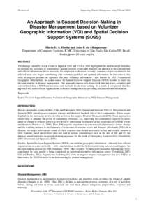 Horita et al.  Supporting Disaster Management using VGI and SDSS An Approach to Support Decision-Making in Disaster Management based on Volunteer