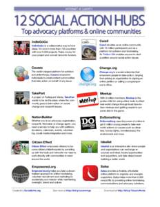 INTERNET AT LIBERTY  12 SOCIAL ACTION HUBS Top advocacy platforms & online communities Care2