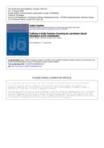 This article was downloaded by: [Kraska, Peter B.] On: 12 August 2009 Access details: Access Details: [subscription number[removed]Publisher Routledge Informa Ltd Registered in England and Wales Registered Number: 107