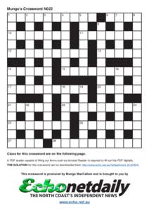 Mungo’s Crossword N022