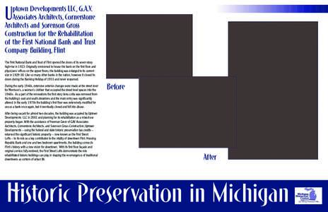 ptown Developments LLC, G.A.V. Associates Architects, Cornerstone Architects and Sorenson Gross Construction for the Rehabilitation of the First National Bank and Trust Company Building, Flint