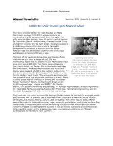 Communications Department  Alumni Newsletter Summer 2001 | volume 5, number 8