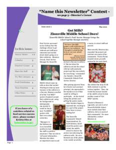 “Name this Newsletter” Contest see page 3—Director’s Corner  Issue[removed]May 2010