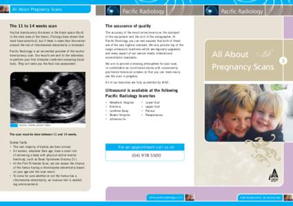 All About Pregnancy Scans  The 11 to 14 weeks scan The assurance of quality
