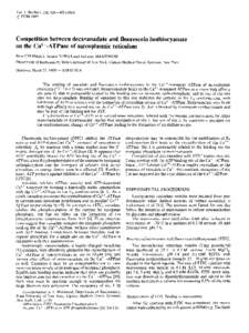 Competition between decavanadate and fluorescein isothiocyanate on the Ca2+-ATPase of sarcoplasmic reticulum