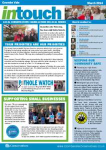 Coombe Vale  intouch LOCAL CONSERVATIVES TAKING ACTION ON LOCAL ISSUES