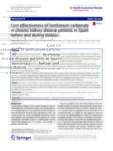 Cost effectiveness of lanthanum carbonate in chronic kidney disease patients in Spain before and during dialysis