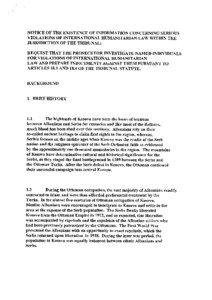 NOTICE OF THE EXISTENCE OF INFORMATION CONCERNING SERIOUS VIOLATIONS OF INTERNATIONAL HXJMANITARIAN LAW WITHIN THE JURISDICTION OF THE TRUBUNAL;