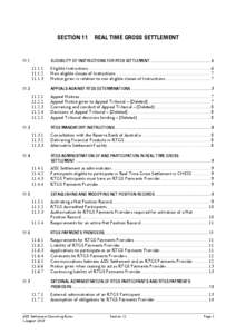 SECTION 11 REAL TIME GROSS SETTLEMENT  11.1