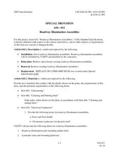 2004 Specifications  CSJ[removed], [removed] &[removed]SPECIAL PROVISION