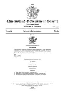 [605]  Queensland Government Gazette Extraordinary PUBLISHED BY AUTHORITY Vol. 364]