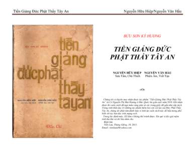 Tiền Giảng Đức Phật Thầy Tây An  Nguyễn Hữu Hiệp/Nguyễn Văn Hầu BỬU SƠN KỲ HƢƠNG