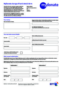 MyDonate change of bank form