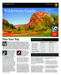 Zion National Park  National Park Service U.S. Department of the Interior  Wilderness Guide