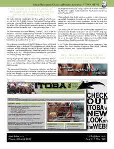 Indiana Thoroughbred Owners and Breeders Association - ITOBA NEWS The Jockey Club, South American Federation Announce Plans for Pan American Conference in NYC The Jockey Club, the breed registry for Thoroughbreds in Nort