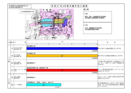 平 成 ２７ 年 ９月 度 月 間 予 定 工 程 表  渋谷駅街区土地区画整理事業に伴う 渋谷駅東口基盤整備工事  平 面 図