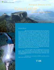 Biological Diversity of the  Newsletter Guiana Shield Program