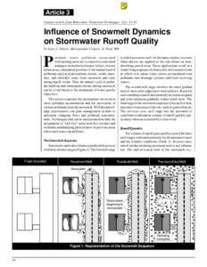Stormwater Pollution  Article 3 Feature article from Watershed Protection Techniques. 1(2): Influence of Snowmelt Dynamics