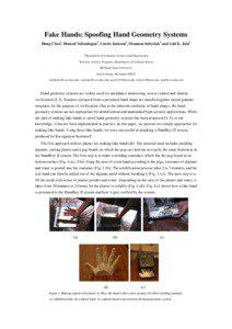 Spoofing Hand Geometry Systems Using Fake Hands