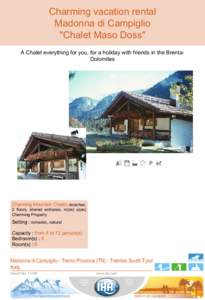 Trentino / Brenta group / Vacation rental / Trento / South Tyrol / Cal / Calendaring software / Madonna di Campiglio