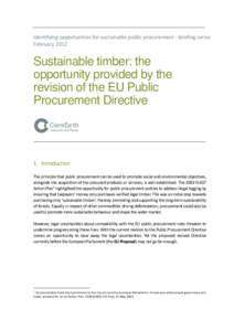 Briefing: sustainable timber and procurement directive proposal