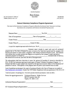 Kansas Voluntary Compliance Program Agreement