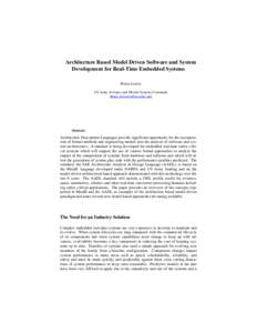 Software architecture / Systems architecture / Architecture Analysis & Design Language / Unified Modeling Language / Architecture description language / Modeling language / Model-driven architecture / Reliability engineering / Software development process / Design / Systems engineering / Software engineering