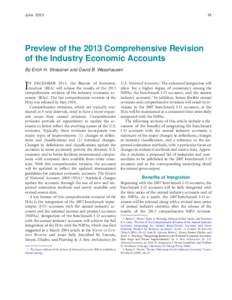 Preview of the 2013 Comprehensive Revision of the Industry Economic Accounts