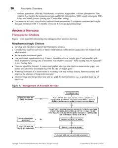 90  ■ Psychiatric Disorders – sodium, potassium, chloride, bicarbonate, creatinine, magnesium, calcium, phosphorus, zinc,