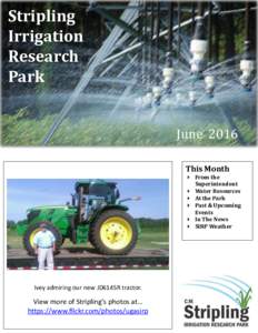 Stripling Irrigation Research Park June 2016 This Month