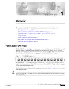 1  C H A P T E R Overview This chapter describes the PA-12E/2FE port adapter and contains the following sections:
