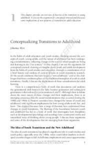 Conceptualizing Transitions to Adulthood