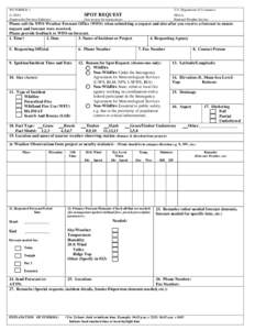 WS FORM D-1  U.S. Department of Commerce SPOT REQUEST