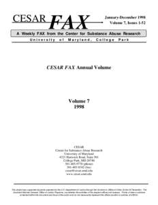 CESAR  FAX January-December 1998 Volume 7, Issues 1-52