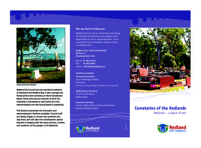 fold  fold We are here to help you Redland City Council is committed to providing