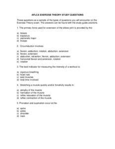Microsoft Word - AFLCA FITNESS THEORY STUDY QUESTIONS.doc