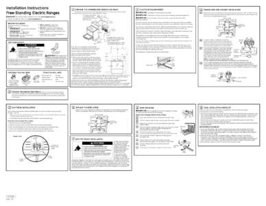 Installation Instructions Free-Standing Electric Ranges Questions? Call[removed]GE.CARES[removed]) or visit www.GEAppliances.com In Canada, call[removed]or visit www.GEAppliances.ca  2 PREPARE THE OPENING (FO