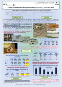 IV International Congress of Food Science and Technology Universidad Nacional de Córdoba, Argentina,14-16 November 2012 Chemical composition of largemouth bass (Micropterus salmoides) fillet António Moitinho Rodrigues(