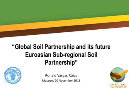 “Global Soil Partnership and its future Euroasian Sub-regional Soil Partnership” Ronald Vargas Rojas Moscow, 20 November 2013