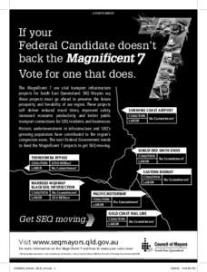 ADVERTISEMENT  If your Federal Candidate doesn’t back the Vote for one that does.