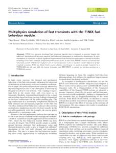 EPJ Nuclear Sci. Technol. 2, ) © T. Ikonen et al., published by EDP Sciences, 2016 DOI: epjnNuclear Sciences