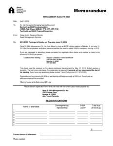 Illinois Housing Development  Authority  Memorandum