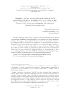 Estudios Constitucionales, Año 10, Nº 2, 2012, pp. ISSNCentro de Estudios Constitucionales de Chile Universidad de Talca “Constitución, neoconstitucionalismo y lagunas jurídicas (normativa