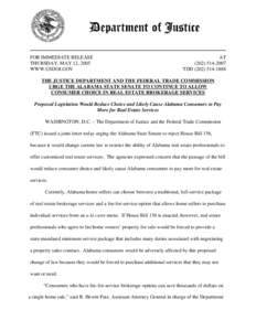 FOR IMMEDIATE RELEASE THURSDAY, MAY 12, 2005 WWW.USDOJ.GOV AT[removed]