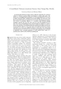 Gulf of Mexico Science, 2009(2), pp. 83–90  A Land-Based Thalassia testudinum Nursery Near Tampa Bay, Florida CLINTON J. DAWES  AND