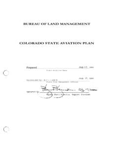 BUREAU OF LAND MANAGEMENT  COLORADO STATE AVIATION PLAN July 17, 2000
