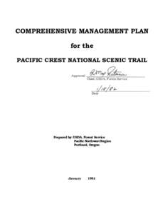 COMPREHENSIVE MANAGEMENT PLAN   for the PACIFIC CREST NATIONAL SCENIC TRAIL