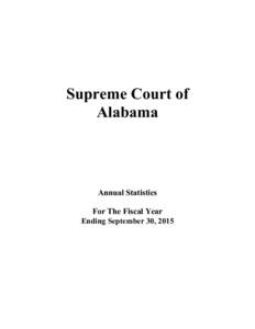 Supreme Court of Alabama Annual Statistics For The Fiscal Year Ending September 30, 2015