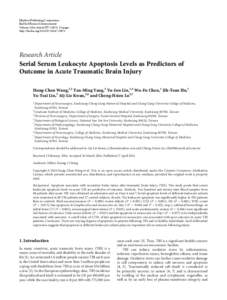 Serial Serum Leukocyte Apoptosis Levels as Predictors of Outcome in Acute Traumatic Brain Injury