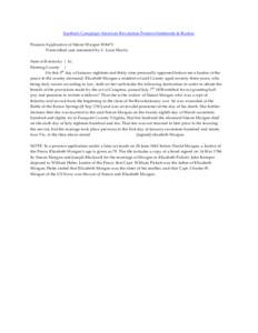 Southern Campaign American Revolution Pension Statements & Rosters Pension Application of Simon Morgan W8475 Transcribed and annotated by C. Leon Harris State of Kentucky } Sc. Fleming County } On this 5th day of January